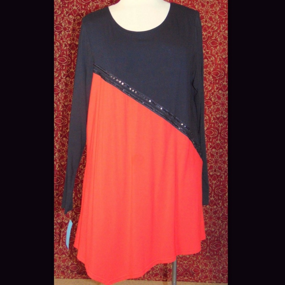 ISABEL black red stretch rayon blouse XL✨